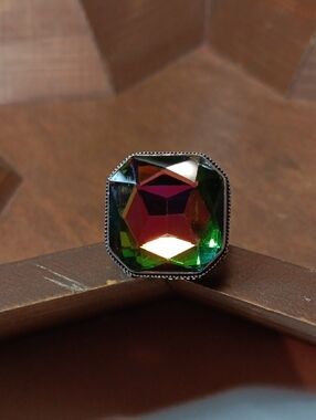Green Multi-Tone Gemstone Statement Ring - Women Jewelry